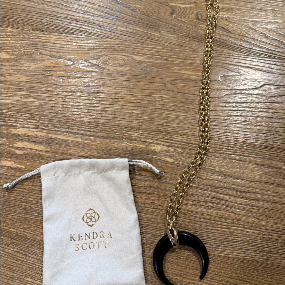 Kendra Scott Rebecca Black Horn/Half Moon Necklace - Picture 2 of 4